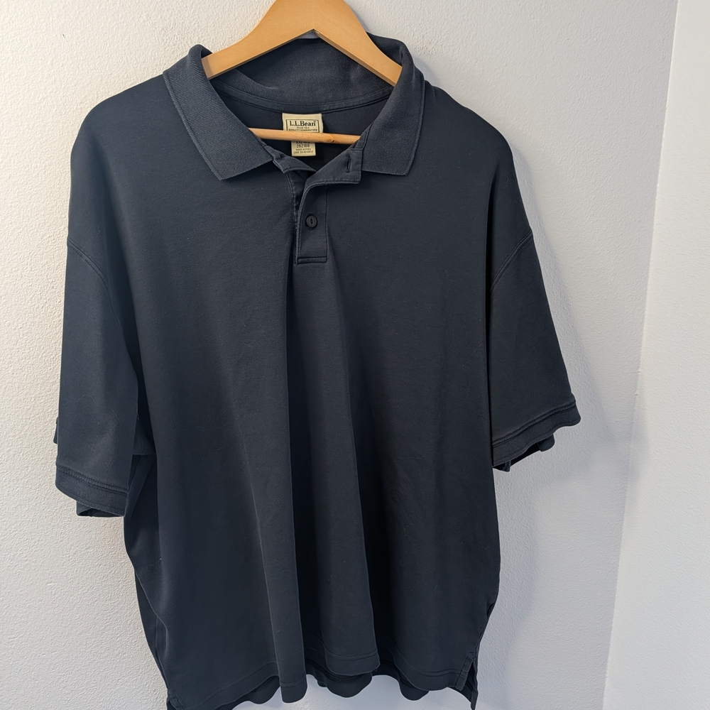 L.L.Bean Navy Blue Pima Cotton Polo Shirt‎ XXL